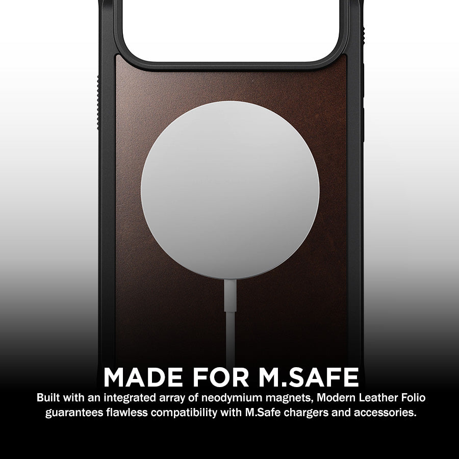 NOMAD Rugged Leather Phone Case compatible for iPhone 18 Pro / iPhone 18 Pro Max (Horween Leather and Magnetic)