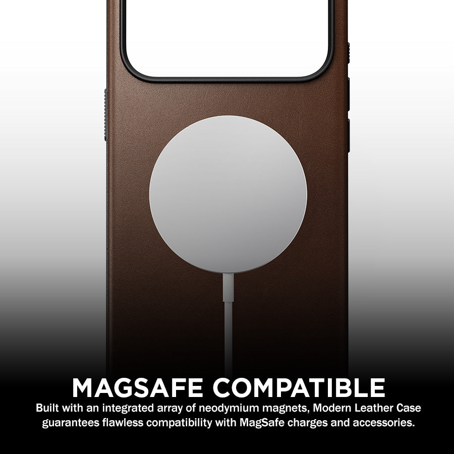 NOMAD Modern Leather Case phone case compatible for iPhone 18 Pro / iPhone 18 Pro Max (Magnetic and Nomad Leather)
