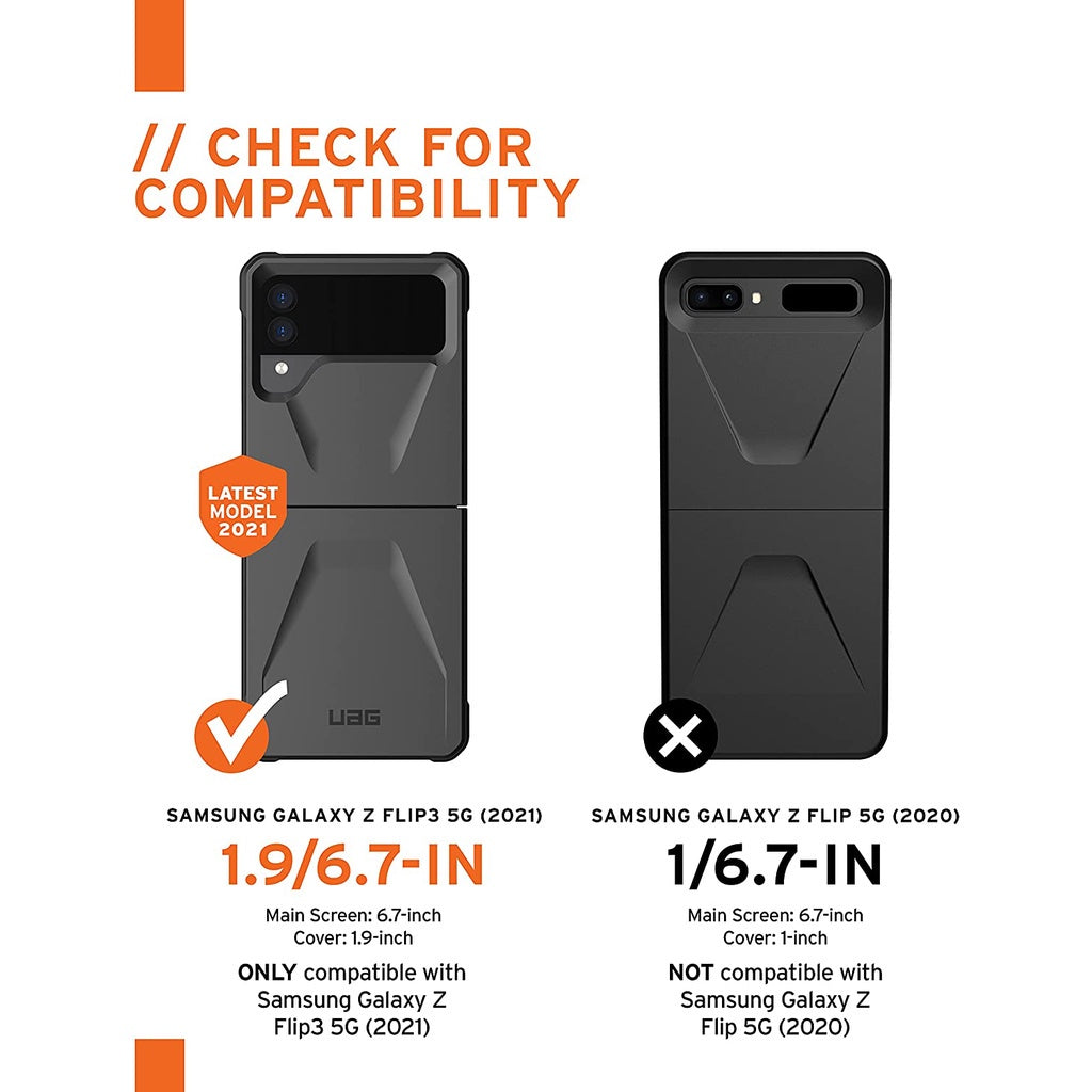 UAG Designed for Samsung Galaxy Z Flip 4 Case Civilian [Black] Sleek Ultra-Thin Feather-Light Case Cover