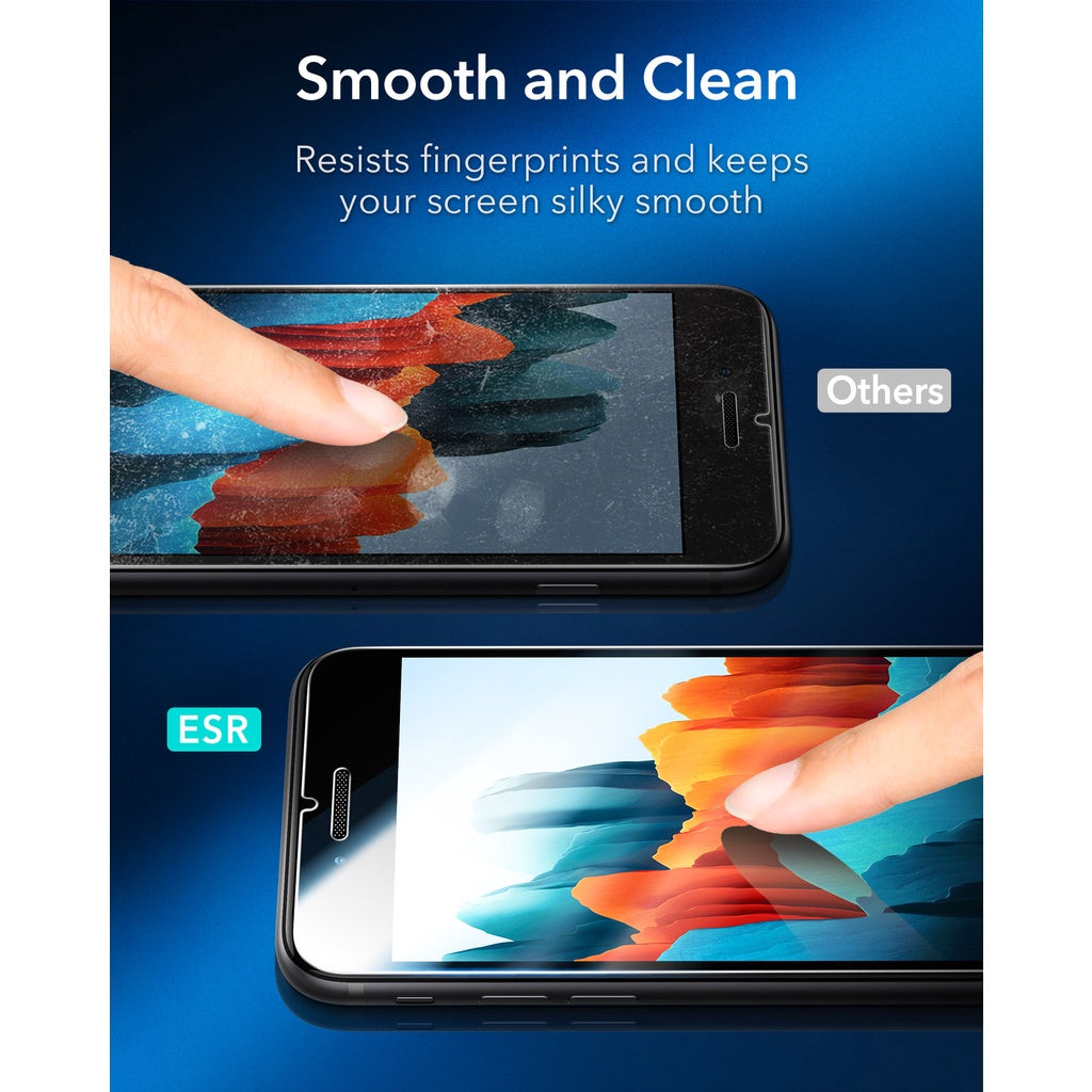 Pelindung Skrin ESR iPhone SE 2022 Pelindung Skrin Kaca Penutup Penuh Kaca Terbaja untuk iPhone SE3/SE/8/7 2PCS