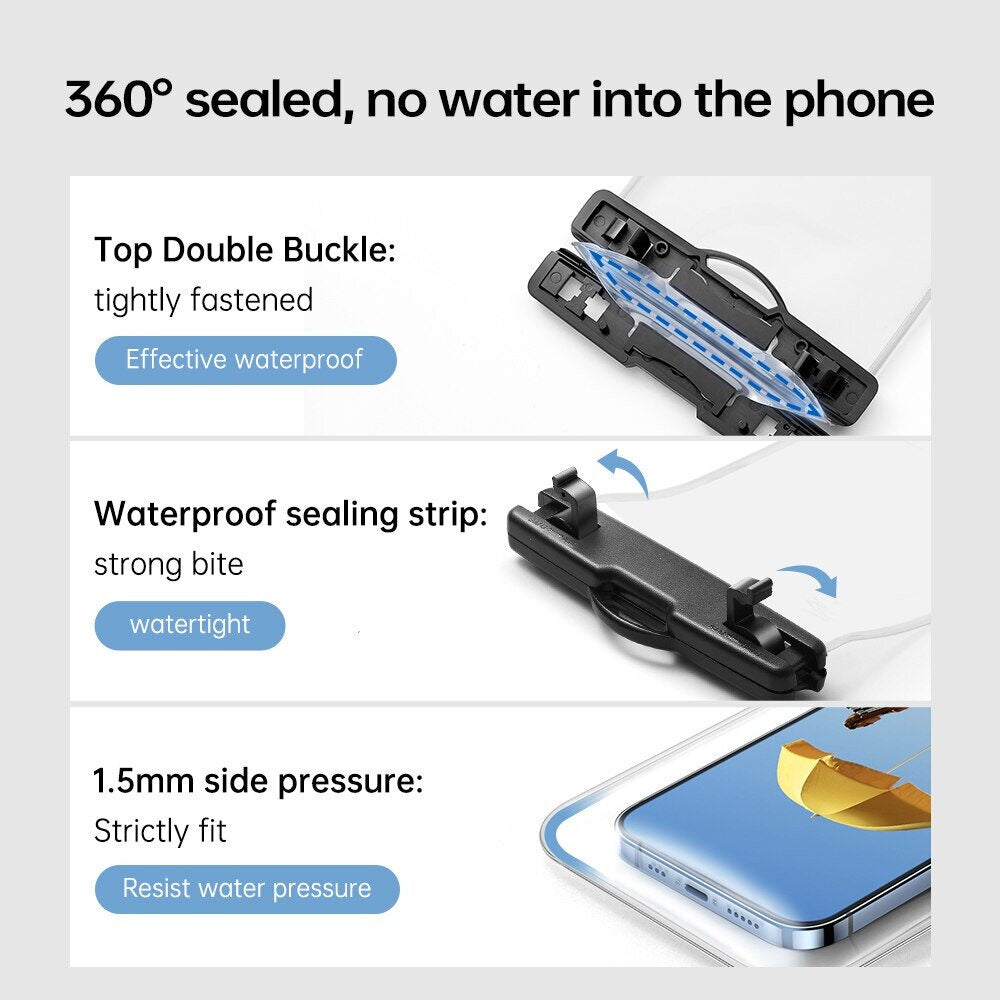 Beg Telefon Kalis Air ESR IPX8 Beg Telefon Kalis Air Berenang Perlindungan Universal Sarung Kalis Air untuk iPhone 13 12 11
