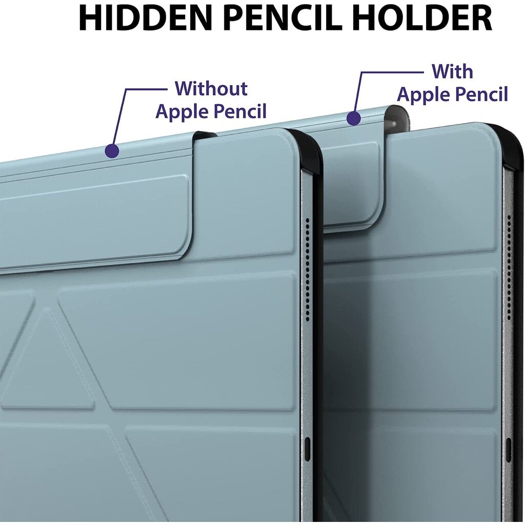 SwitchEasy Origami (Hitam) dengan Pemegang Pensel Sarung Folio Pelindung dengan Pendiri Lipat iPad Pro 11" & iPad Air 10.9" Sarung Sarung
