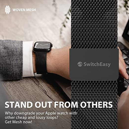 Jalur Gelung Jam Tangan Keluli Tahan Karat SwitchEasy Mesh untuk Siri Jam Tangan Apple Ultra 49mm & 45mm 44mm / SE / 8 /7 /6 /5 /4 /3 /2