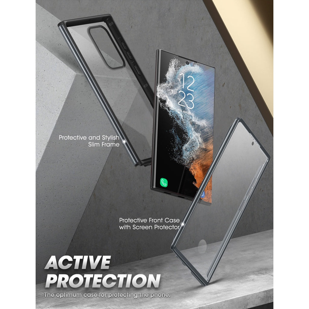 SUPCASE Galaxy S22 Ultra Case (2022) UB Edge Pro Slim Frame Sarung Belakang Jelas dengan Pelindung Skrin Terbina dalam