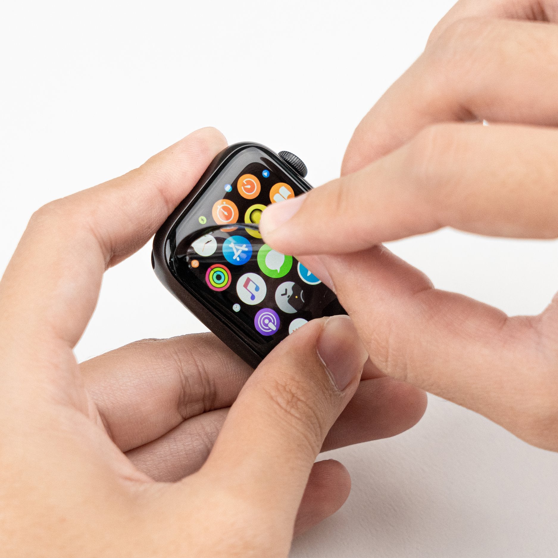 Pelindung Skrin Kesan 3D RhinoShield Apple Watch 6 / SE / 5 / 4 / 3 / 2 / 1 Curved Edge dengan kit penjajaran