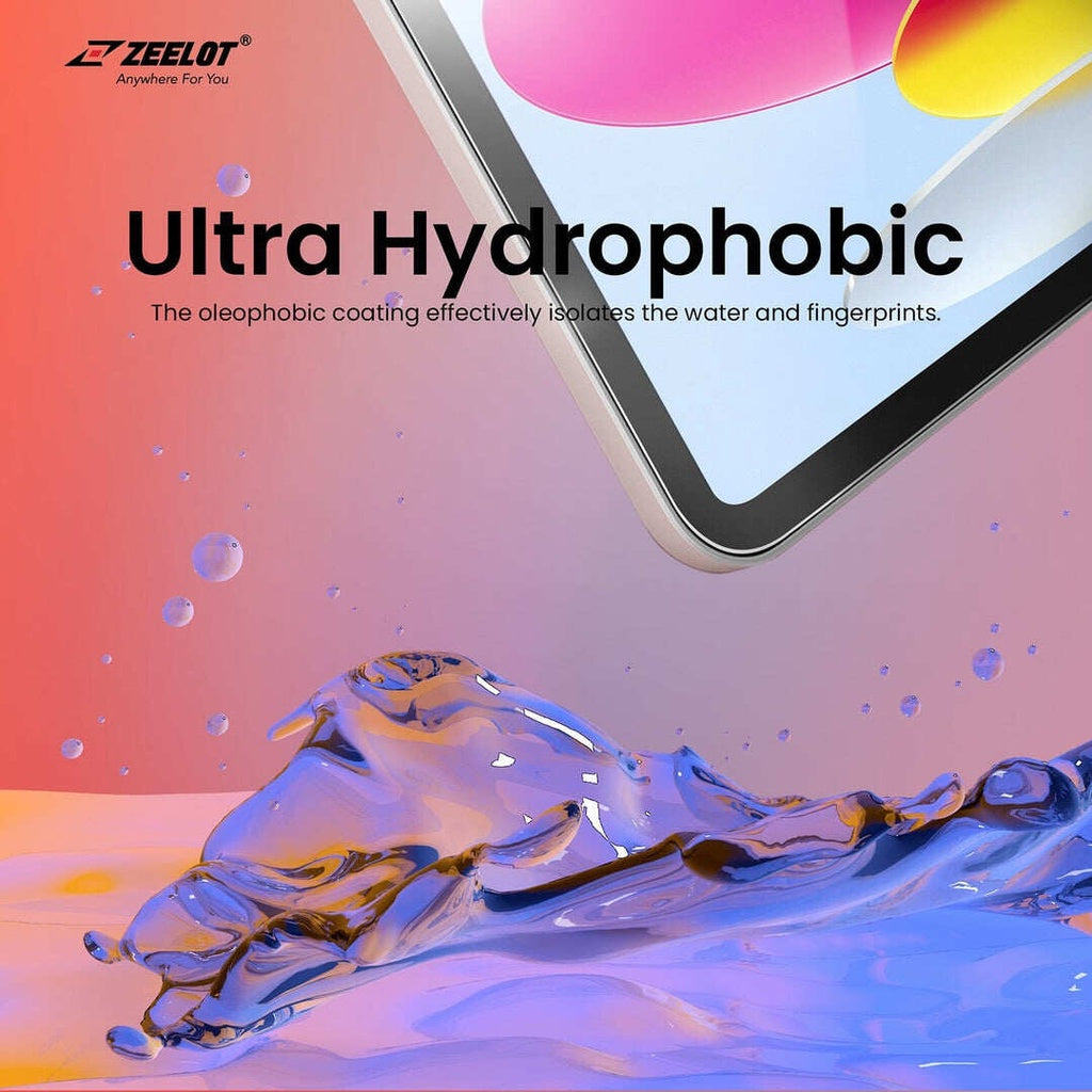 ZEELOT SOLIDsleek 2.5D Pelindung Skrin Kaca Terbaja untuk iPad 10th Gen 10.9" (2022)