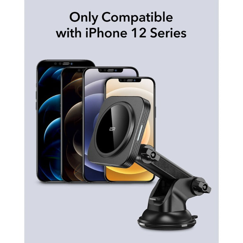 ESR HaloLock Magnetic Wireless Car Charger Mount untuk iPhone 12 Pro Max 15W Papan Pemuka Pengecas Kereta Magnet