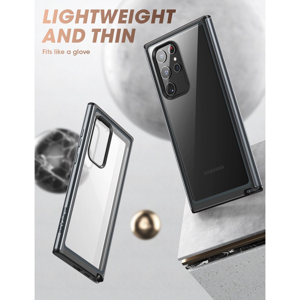 SUPCASE Galaxy S22 Ultra Case (2022) UB Edge Pro Slim Frame Sarung Belakang Jelas dengan Pelindung Skrin Terbina dalam