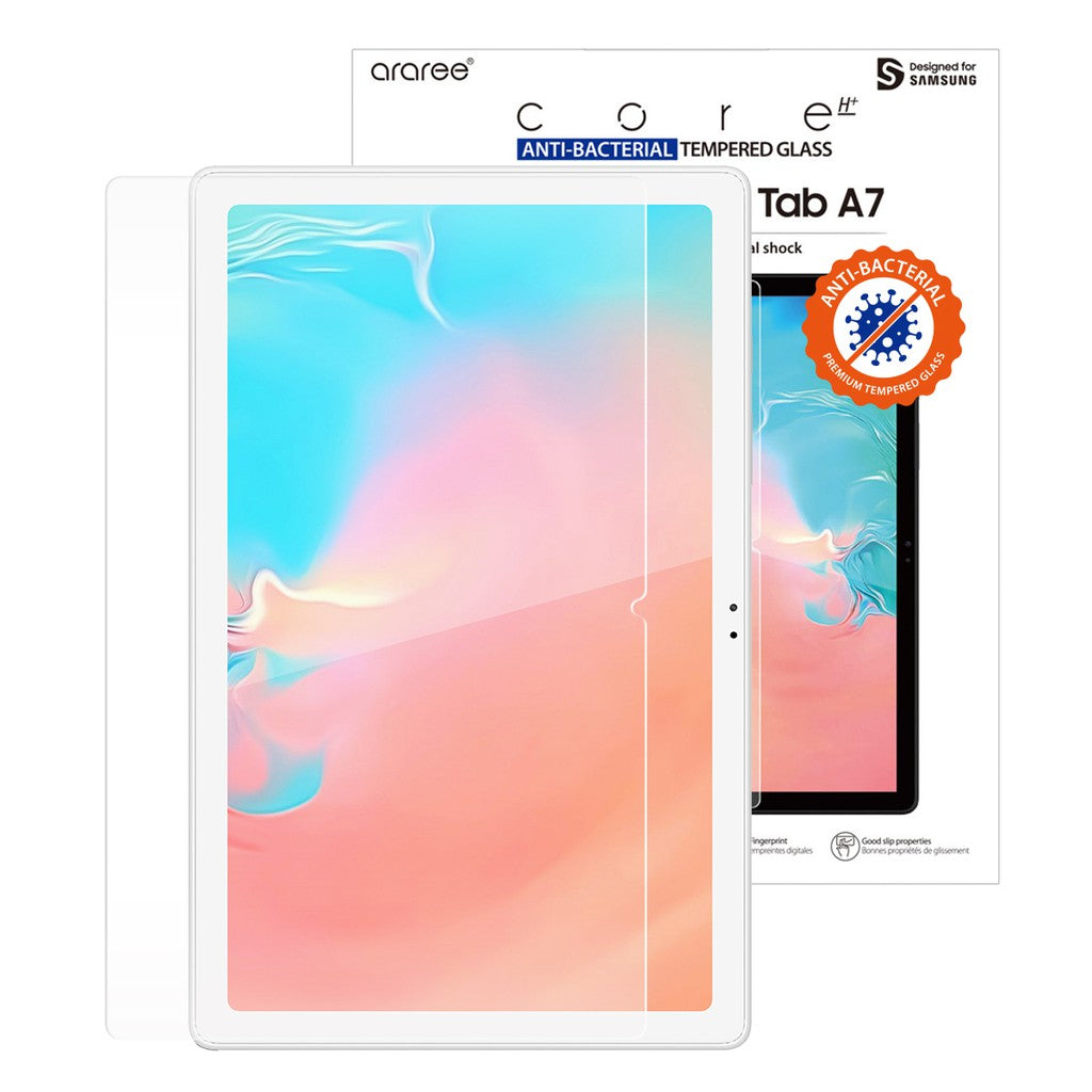 Kaca Sub Teras Araree Galaxy Tab A7 (2020) Pelindung Skrin Kaca Terbaja Anti-Bakteria