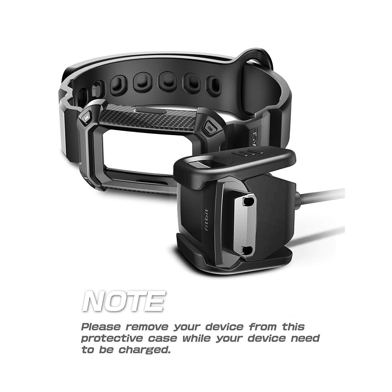 SUPCASE Fitbit Charge 3 Unicorn Beetle Pro Lasak Sarung Gelang Kalis Kejutan - Hitam