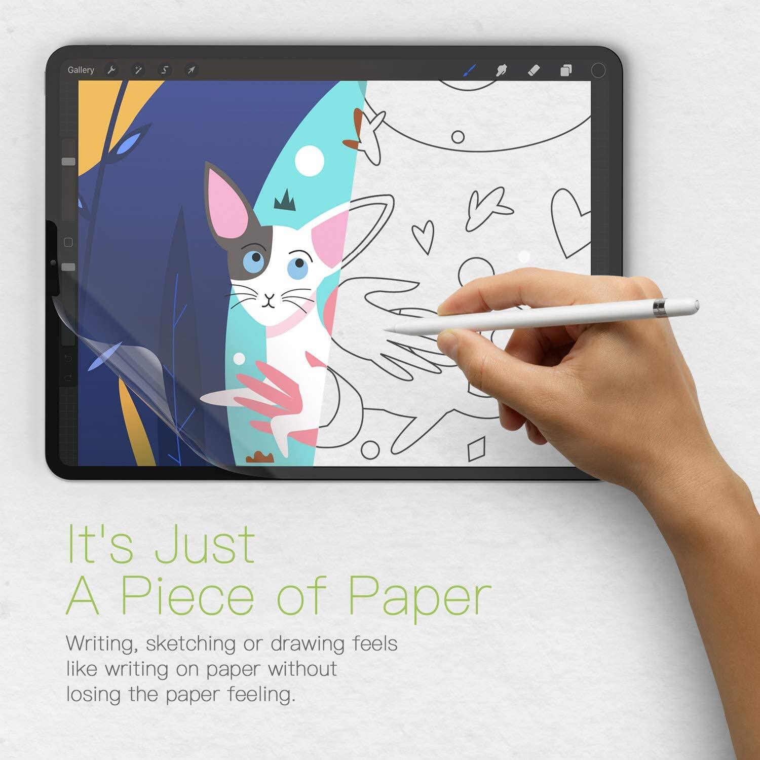 Original SwitchEasy Paper-like iPad Mini 6 , iPad Air 5 / 4 , iPad Pro 11 & 12.9 (2017-2021) Pelindung Skrin Tekstur Kertas PET Matte PET , Khas untuk Menulis, Melukis dan Melukis dengan Apple Penci
