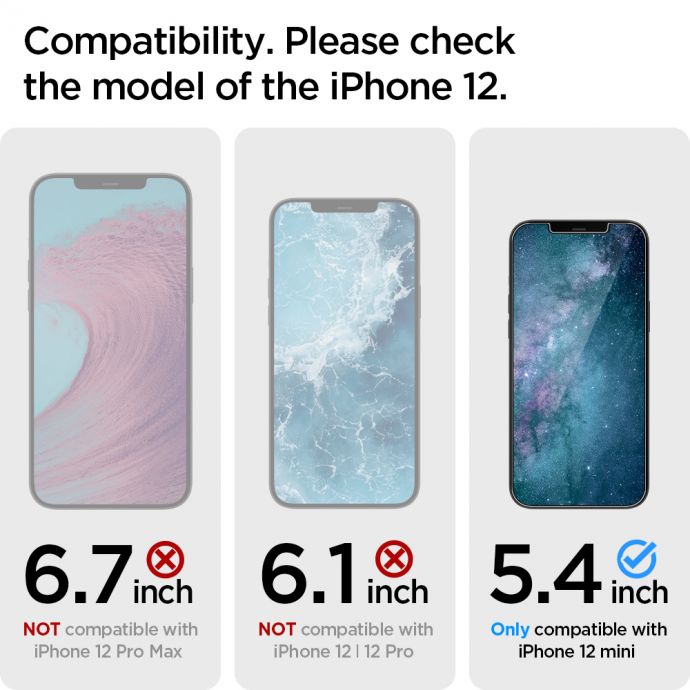 Spigen iPhone 12 / Pro Max / Pro / Pelindung Skrin Mini Glas.tR SLIM HD