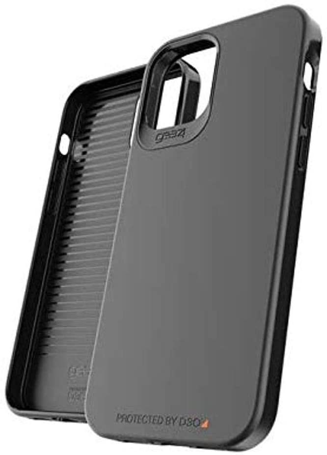 Gear4 Holborn Slim iPhone 12 / Pro / Pro Max Perlindungan Impak Lanjutan, Teknologi D3O Bersepadu, Perlindungan Belakang Dipertingkatkan Penutup Telefon Hitam