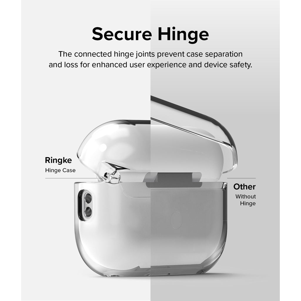 Ringke Hinge Compatible with AirPods Pro 2 Case 2nd Generation (2022), Transparent Cover with Keychain Carabiner