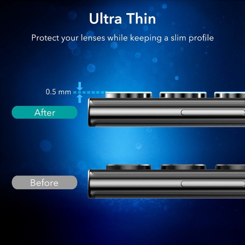 ESR Galaxy S22 Ultra Tempered-Glass Ring Bulatan Pelindung Lensa Kamera Penutup Pelindung (5 Keping)
