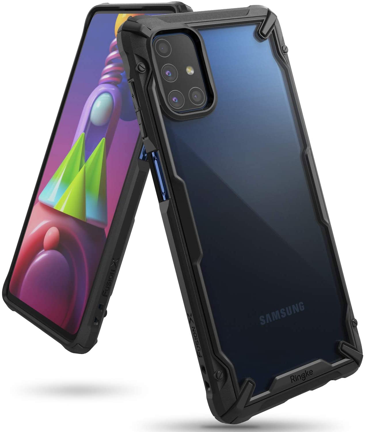 Ringke Fusion-X Galaxy M51 Military Drop Tested Ergonomic Transparent PC TPU Bumper Impact Resistant Protection Back Case Cover