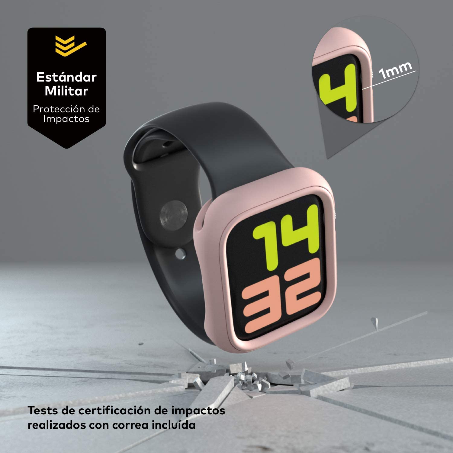 RhinoShield CrashGuard NX Apple Watch Series 3 / 2 / 1 42mm & 38mm Black Slim Protective Cover, Lightweight and Shock Absorbent