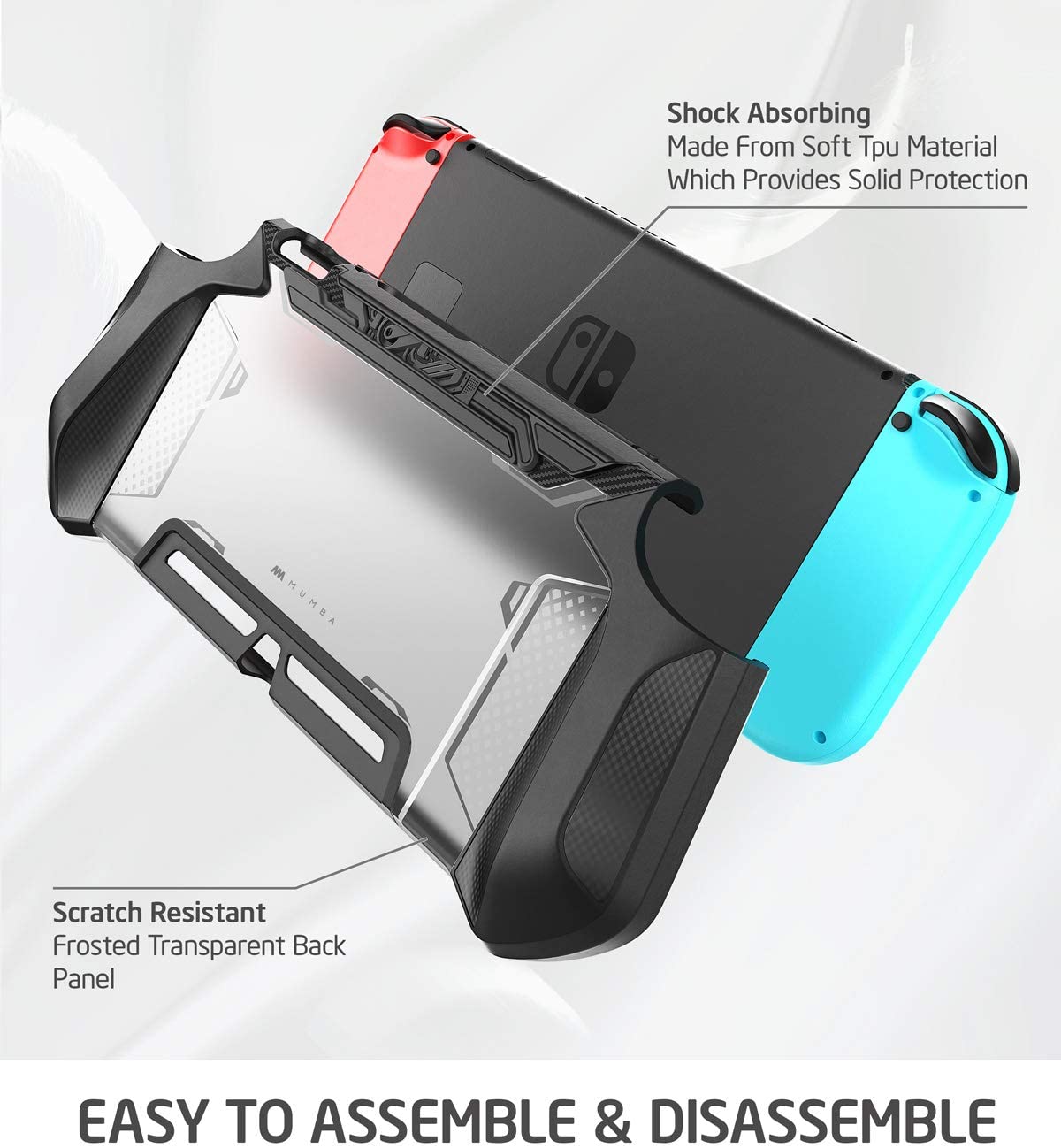 Original Mumba Dockable Case for Nintendo Switch Blade Series with Nintendo Switch Console and Joy-Con Controller (Black)