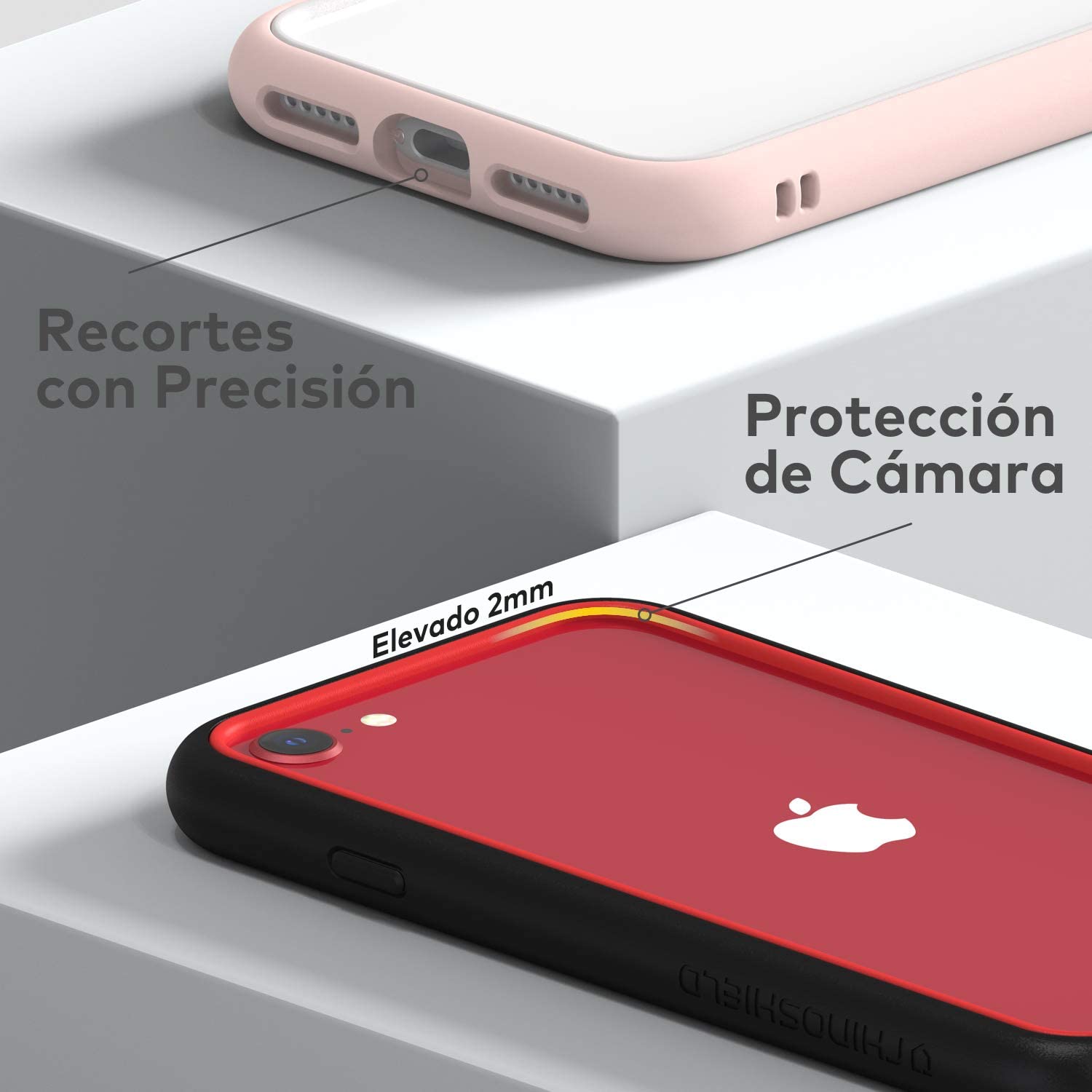 RhinoShield Mod NX iPhone SE / 8 / 7 / Plus Boleh Disesuaikan Penyerap Kejutan Sarung Pelindung Tugas Berat - Bampar Kalis Kejutan dengan Belakang Jelas