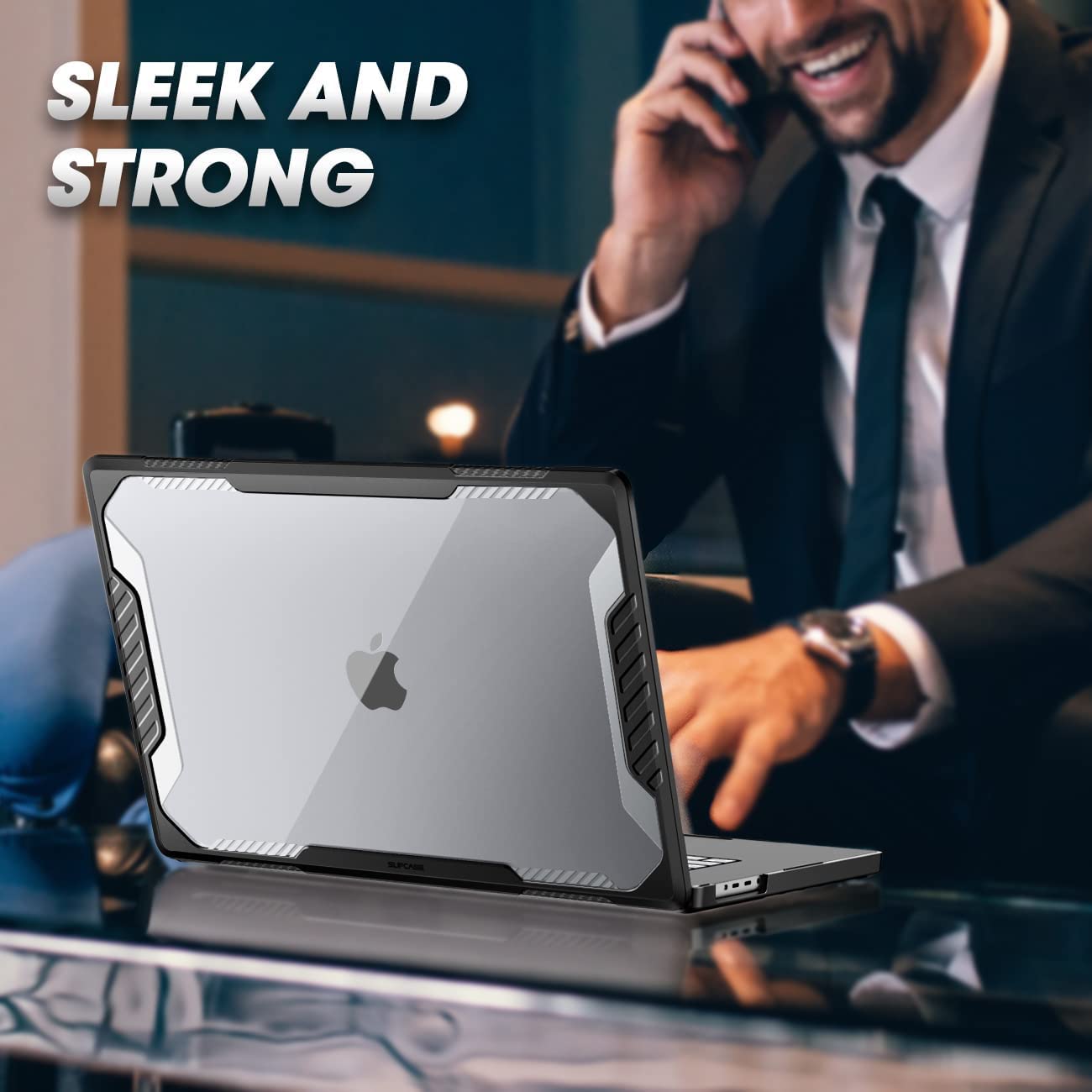 SUPCASE Unicorn Beetle Series Sarung untuk MacBookPro14 Inci (2021) A2442 M1 Pro/M1 Max, Dwi Lapisan Penutup Cangkang Keras untuk MacBookPro 14" Touch ID (Hitam)
