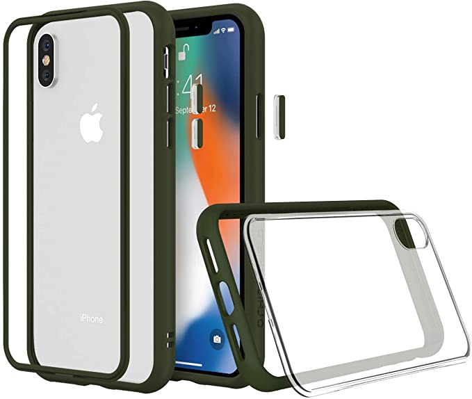 RhinoShield Mod NX iPhone XS Max / XR Customizable Shock Absorbent Heavy Duty Protective Cover Shockproof Blush Pink Bumper with Clear Back
