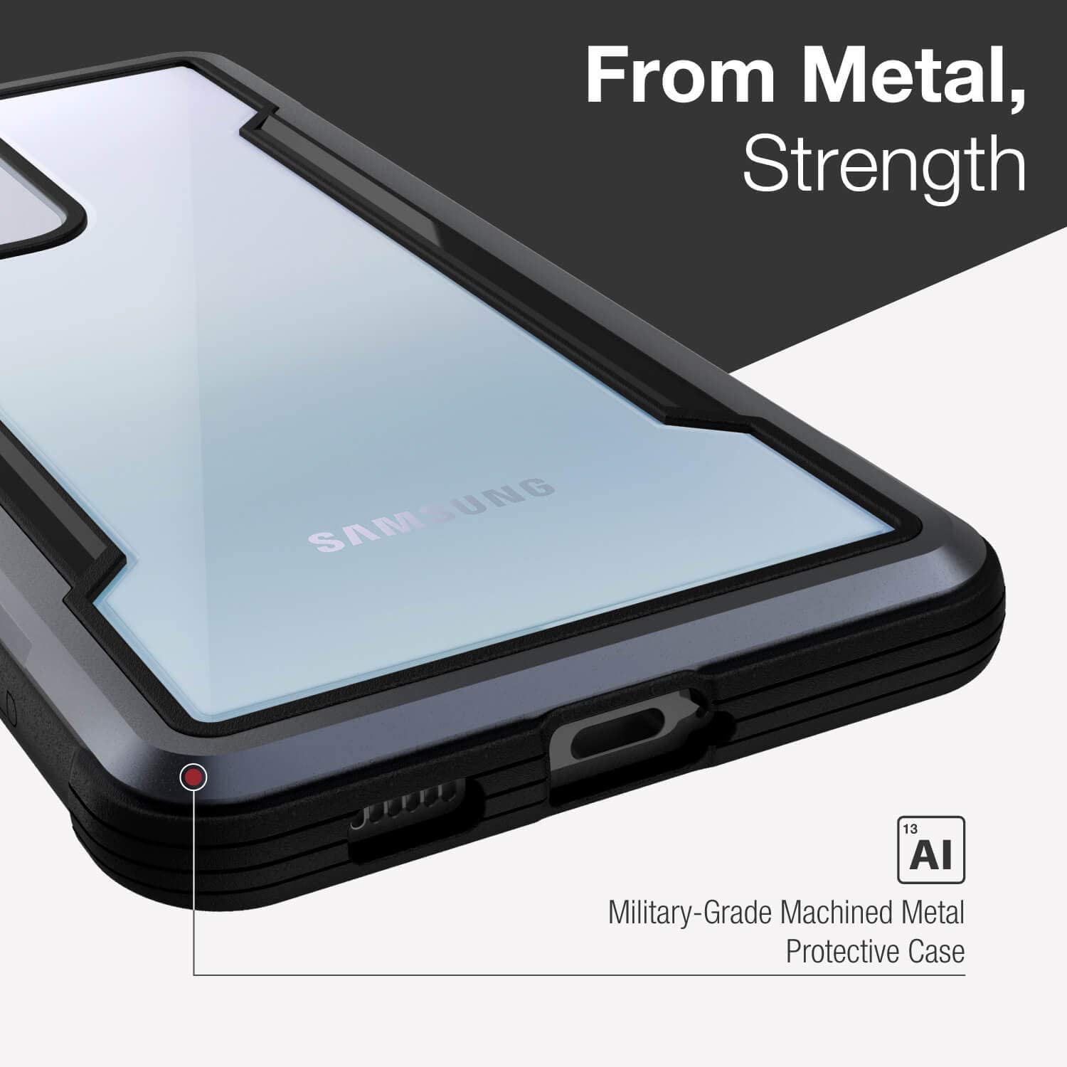 X-Doria Defence Raptic Shield Galaxy S21/Plus/Ultra Shockproof Military Grade, Durable Anodized Aluminum Frame, 10ft Drop Tested, Slim Case