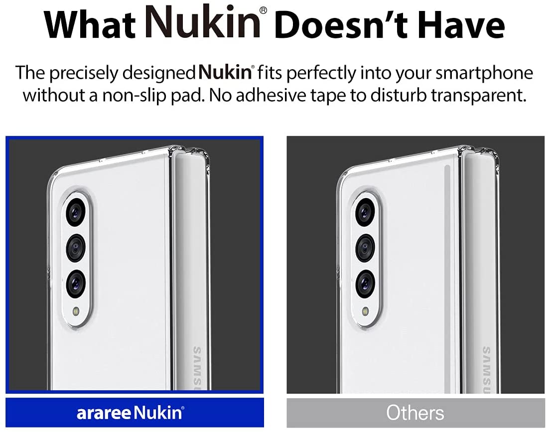 Araree NUKIN Sarung Nipis Samsung Galaxy Z Fold 3 5G(2021) PC Keras kukuh Kalis calar Sarung Pelindung Penuh Ringan - Jelas