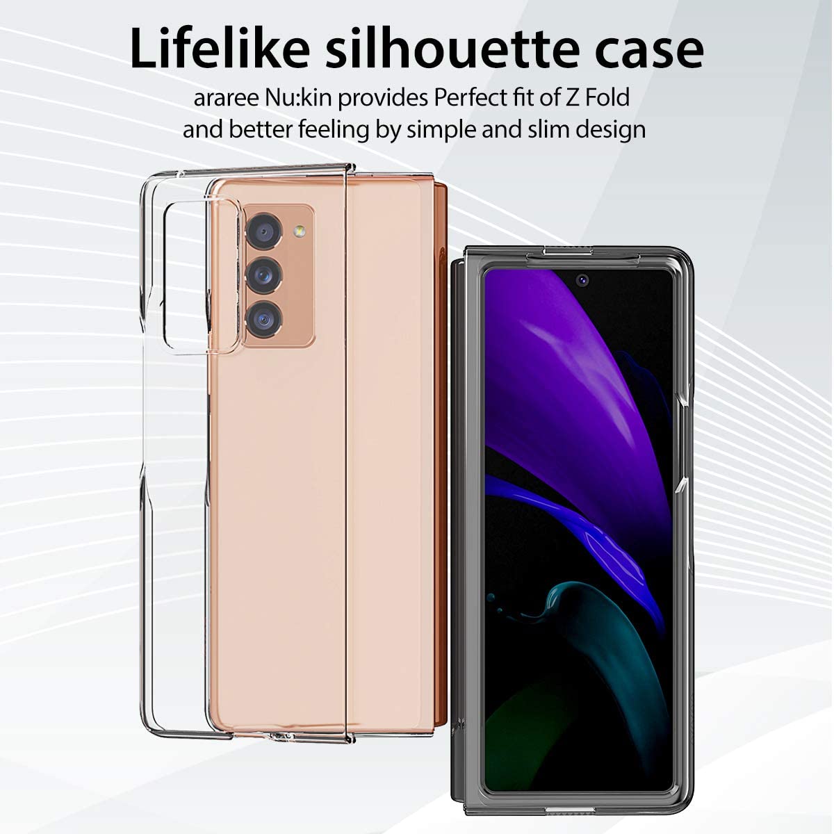 Araree Nukin Galaxy Z Fold 2 Sarung Polikarbonat Keras Lutsinar (Jelas)