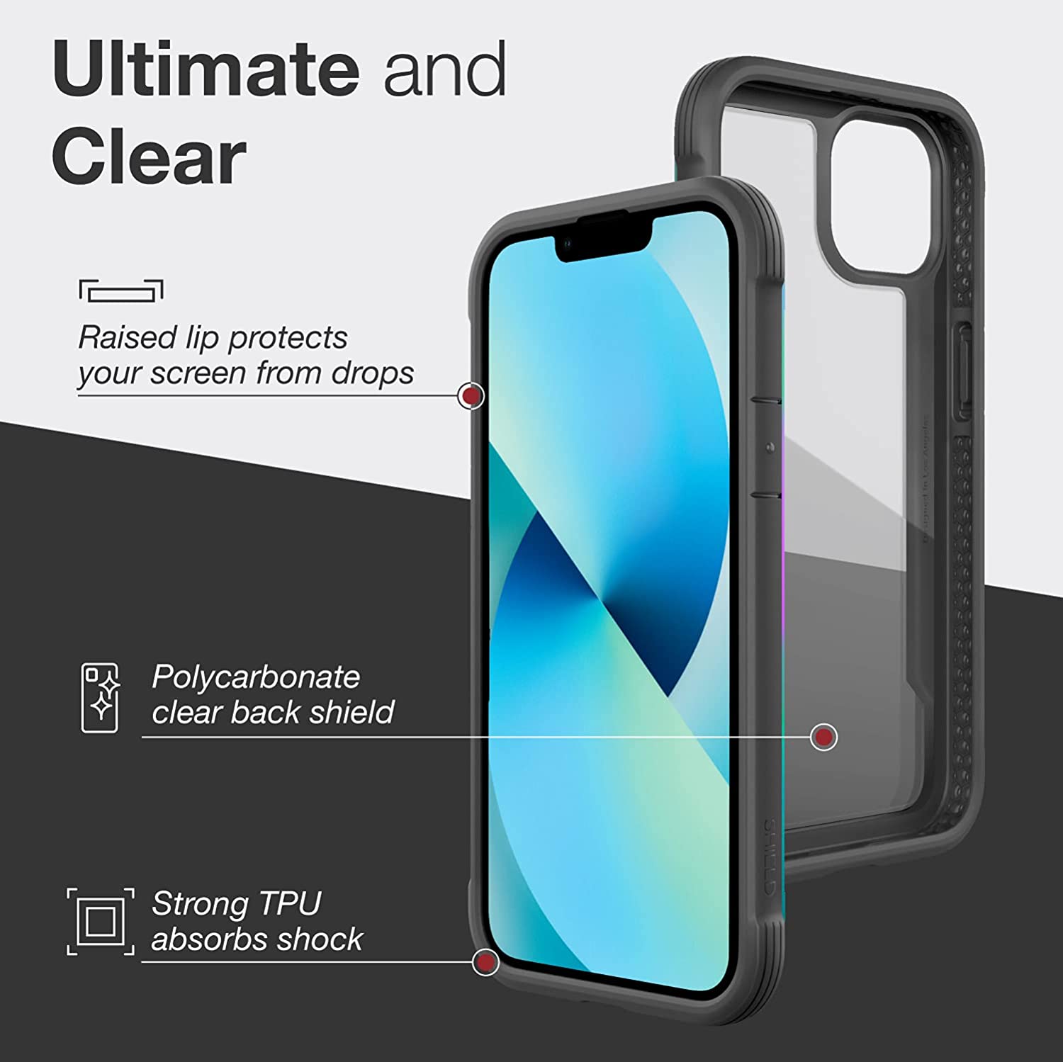 X-Doria Defence Raptic Shield iPhone 13 / Pro / Pro Max Shock Absorbing Protection, Durable Aluminum Frame, 10ft Drop Tested Case