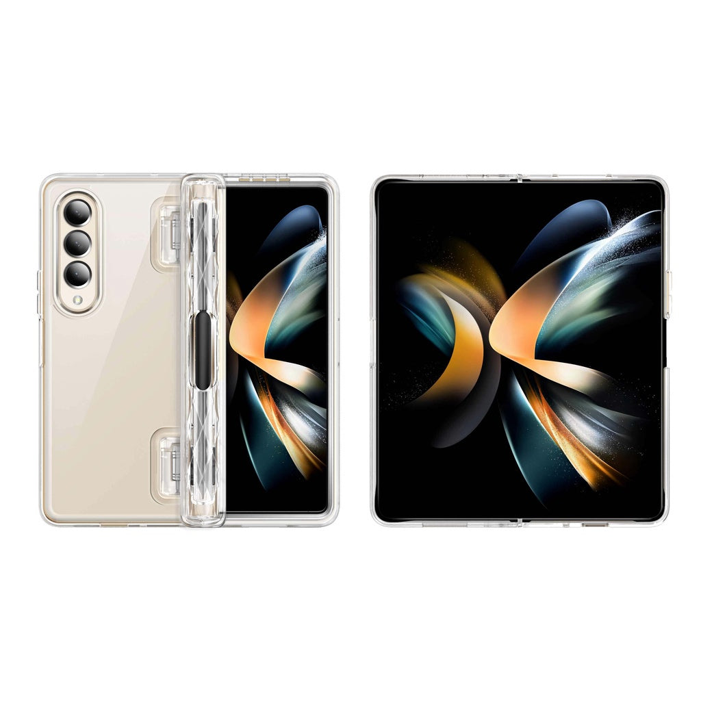 i-Blason Cosmo Series Clear Case for Samsung Galaxy Z Fold 4 Case with Pen Holder 5G (2022) Built-in Screen Protector