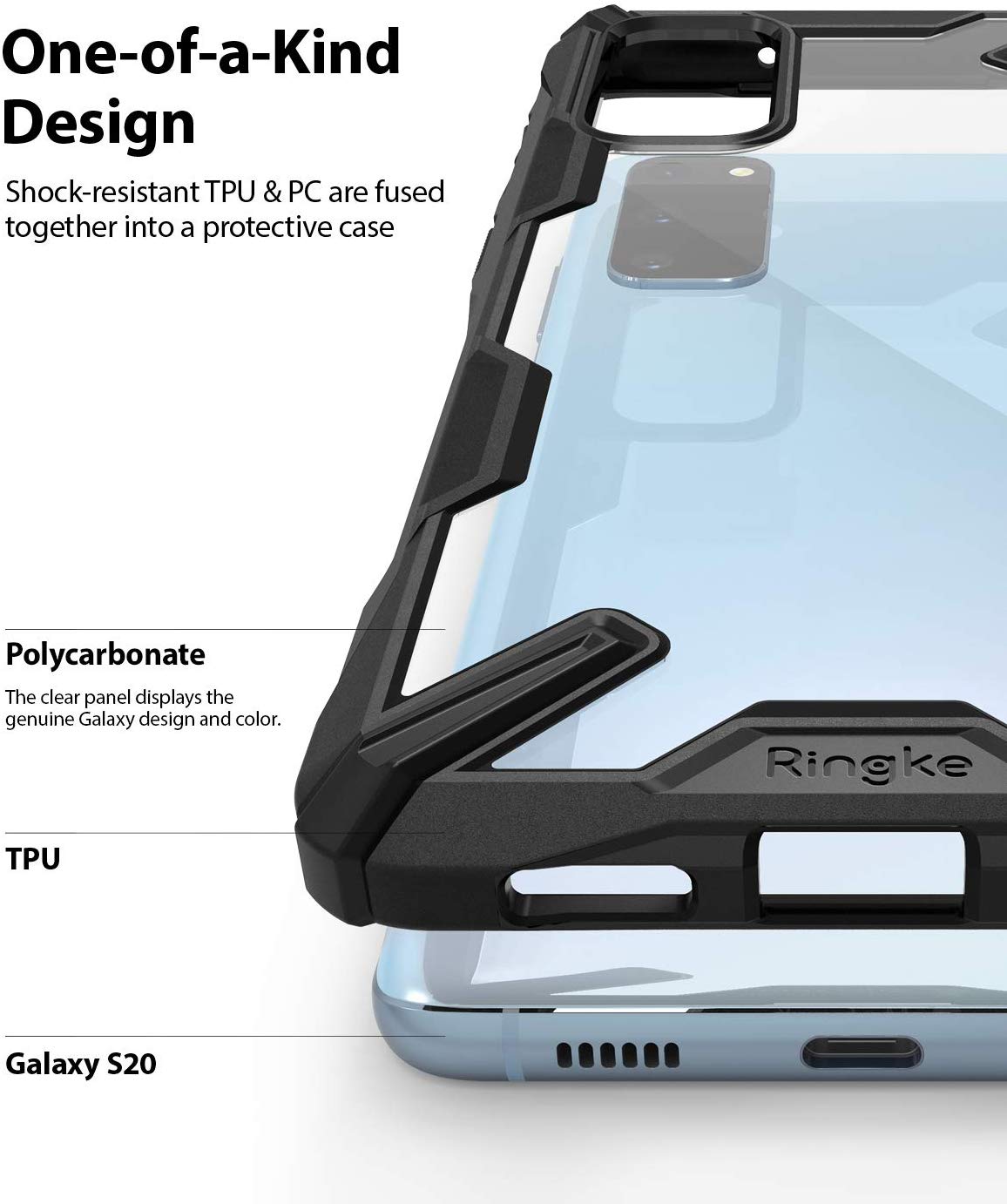 Sarung Anti-Calar Ringke Fusion X Galaxy S20 / S20 Plus / S20 Ultra Lutsinar
