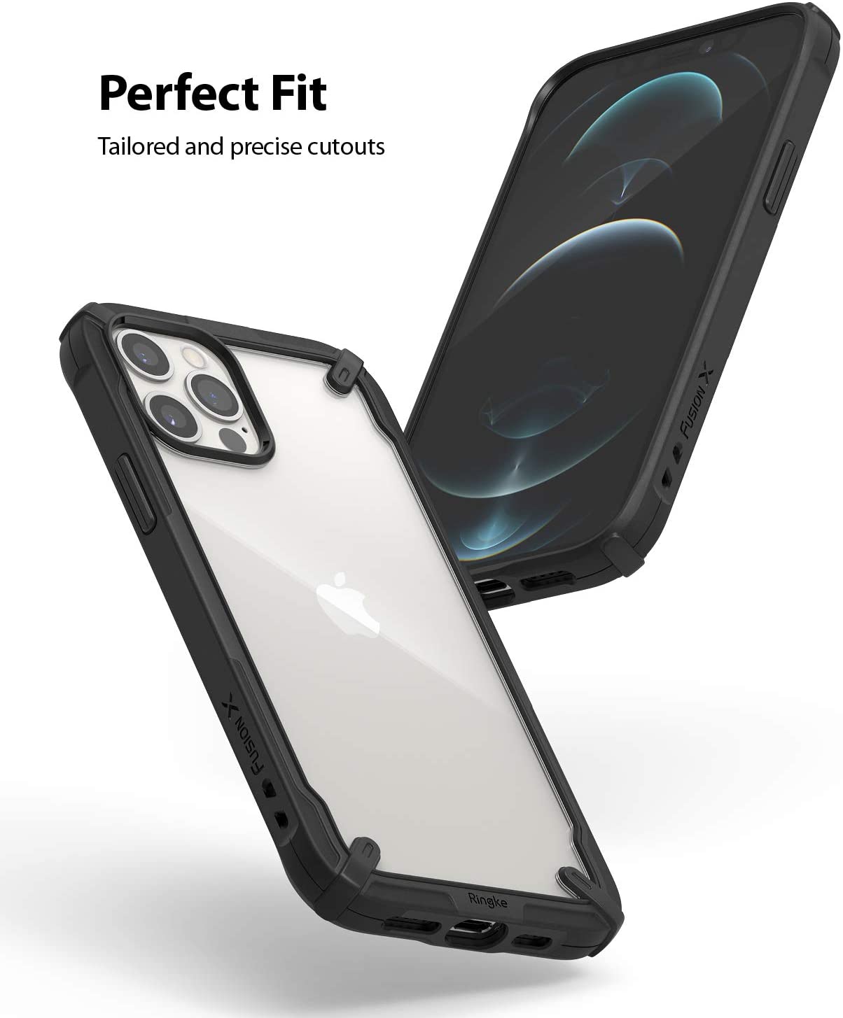 Ringke Fusion X iPhone 12 / Pro Max / Pro / Penutup Lasak Mini Sarung Bampar TPU Pelindung Gred Tentera