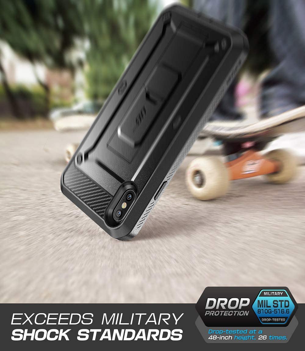 SUPCASE Unicorn Beetle Pro iPhone XS Max / XS / XR Full-Body Rugged Holster Case with Built-In Screen Protector kickstand