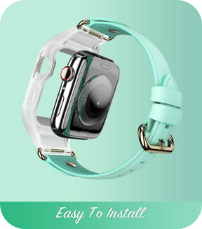 i-Blason Cosmo Apple Watch Band Series 6 / SE / 5 / 4 [44mm] Jade Green, Stylish Sporty Protective Bumper Case with Adjustable Strap Bands