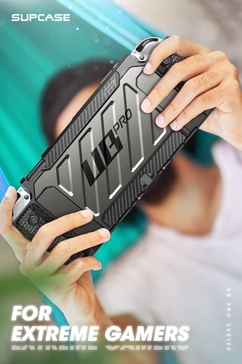 SUPCASE Unicorn Beetle Pro Series Case untuk Nintendo Switch OLED Model (2021), Sarung Lasak Boleh Dock, Nintendo Switch Console (Frost/Hitam)