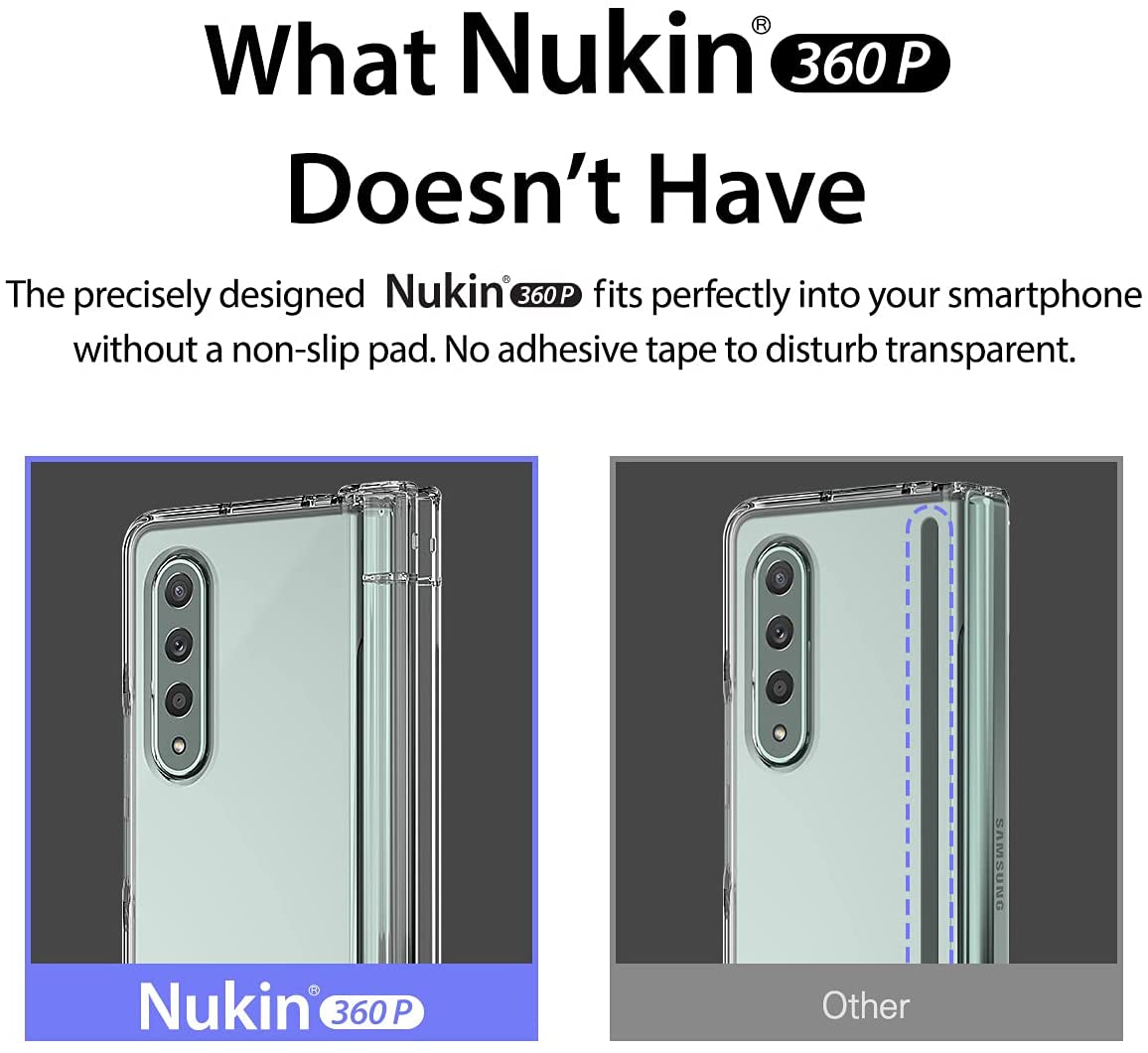 Araree NUKIN 360 P Samsung Galaxy Z Fold 3 5G(2021) Penutup Pelindung Penuh Jelas Lutsinar Keras Polikarbonat Ringan Sarung - Jelas