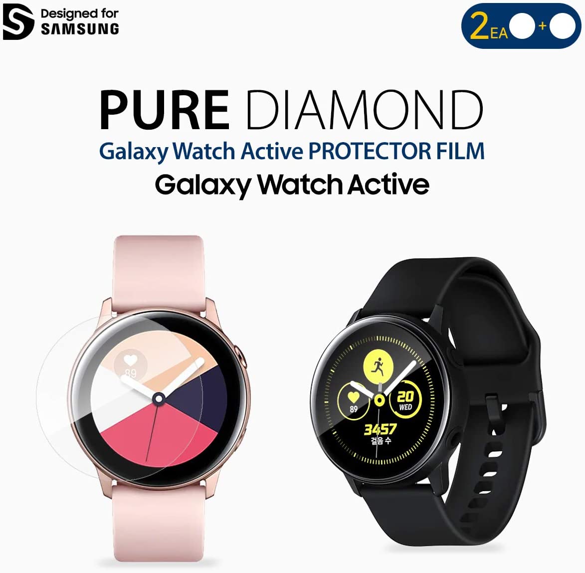 Araree Pure Diamond Galaxy Watch Active 2 Pelindung Skrin Tahan Gores (2 Pek)