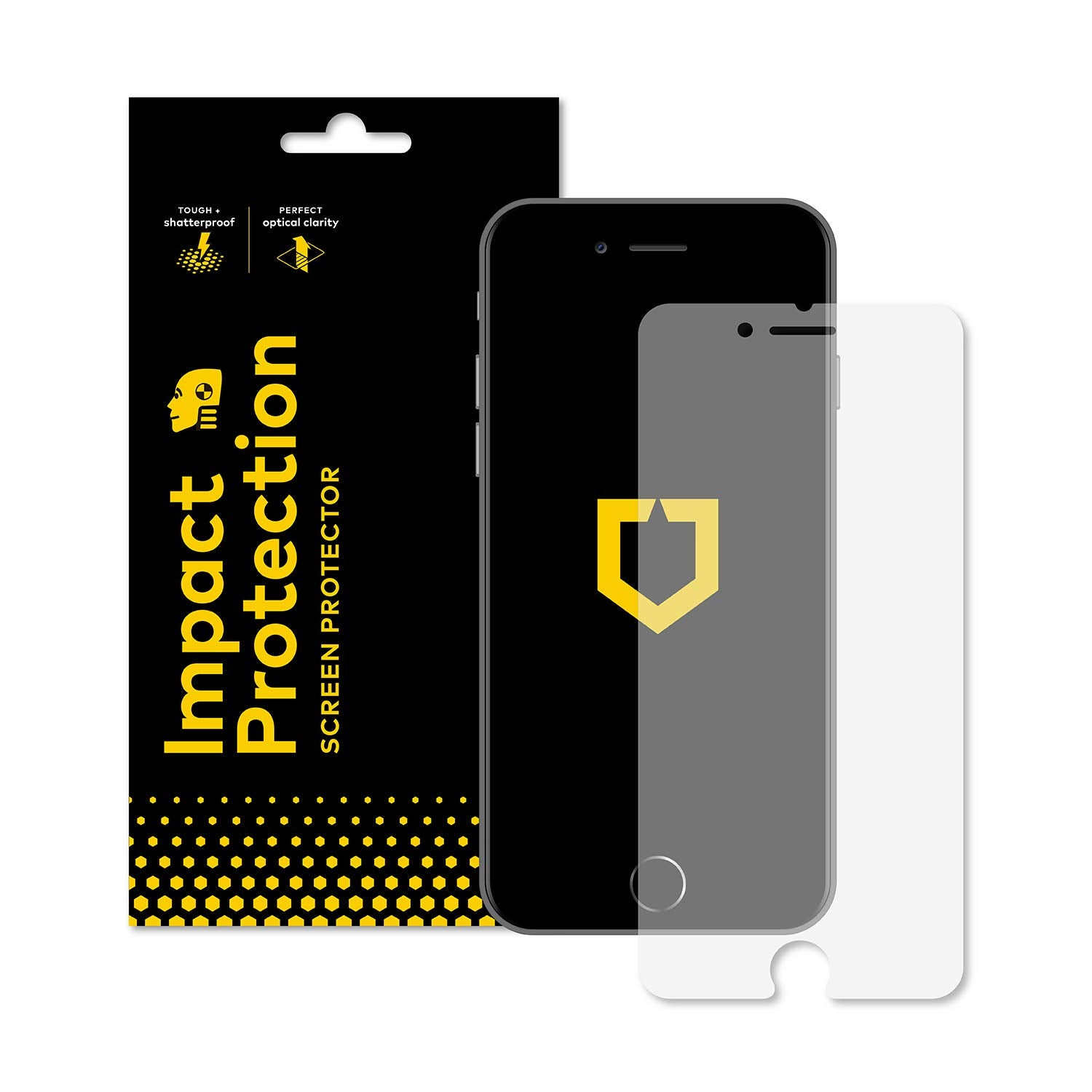 RhinoShield Hammer Diuji Pelindung Skrin Kesan iPhoneSE(2020)/8/7/8Plus/7Plus | Perlindungan Kesan, Perlindungan Jelas & Tahan Gores