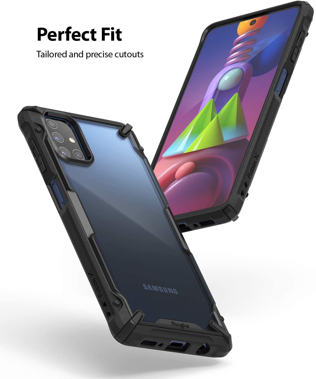 Ringke Fusion-X Galaxy M51 Military Drop Tested Ergonomic Transparent PC TPU Bumper Impact Resistant Protection Back Case Cover