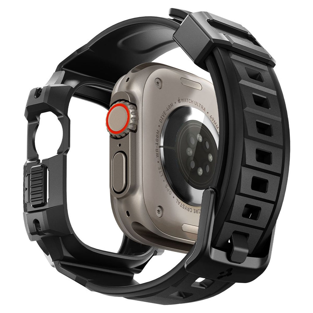 Spigen Rugged Armor Pro Black Sarung Serasi untuk Apple Watch Ultra (49mm)
