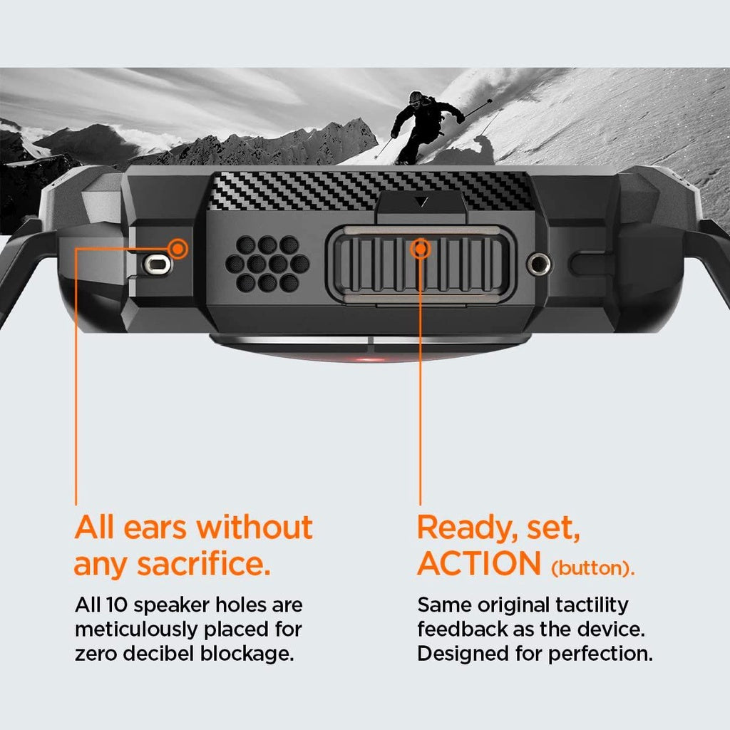 Spigen Rugged Armor Pro Black Sarung Serasi untuk Apple Watch Ultra (49mm)