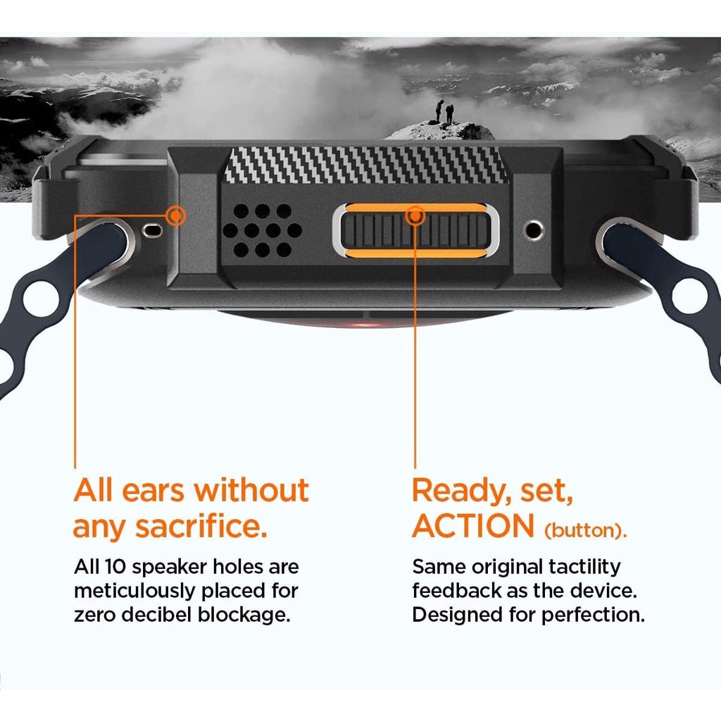 Sarung Spigen Rugged Armor Matte Black Serasi untuk Apple Watch Ultra (49mm)