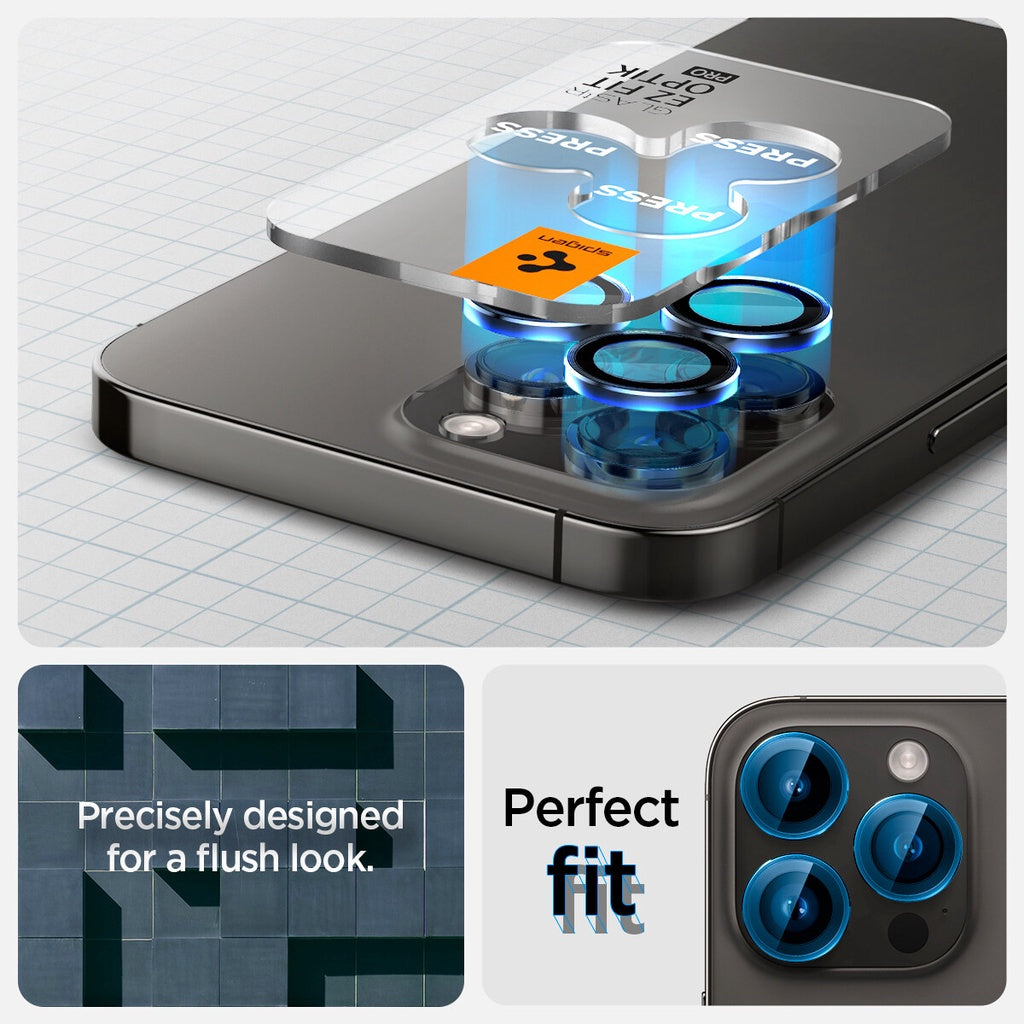 SPIGEN Glas.tR EZ Fit Optik Pro 2 PACK Pelindung Kanta Kamera untuk iPhone 14 Pro / Pro Max Anti-Calar & Mesra Sarung
