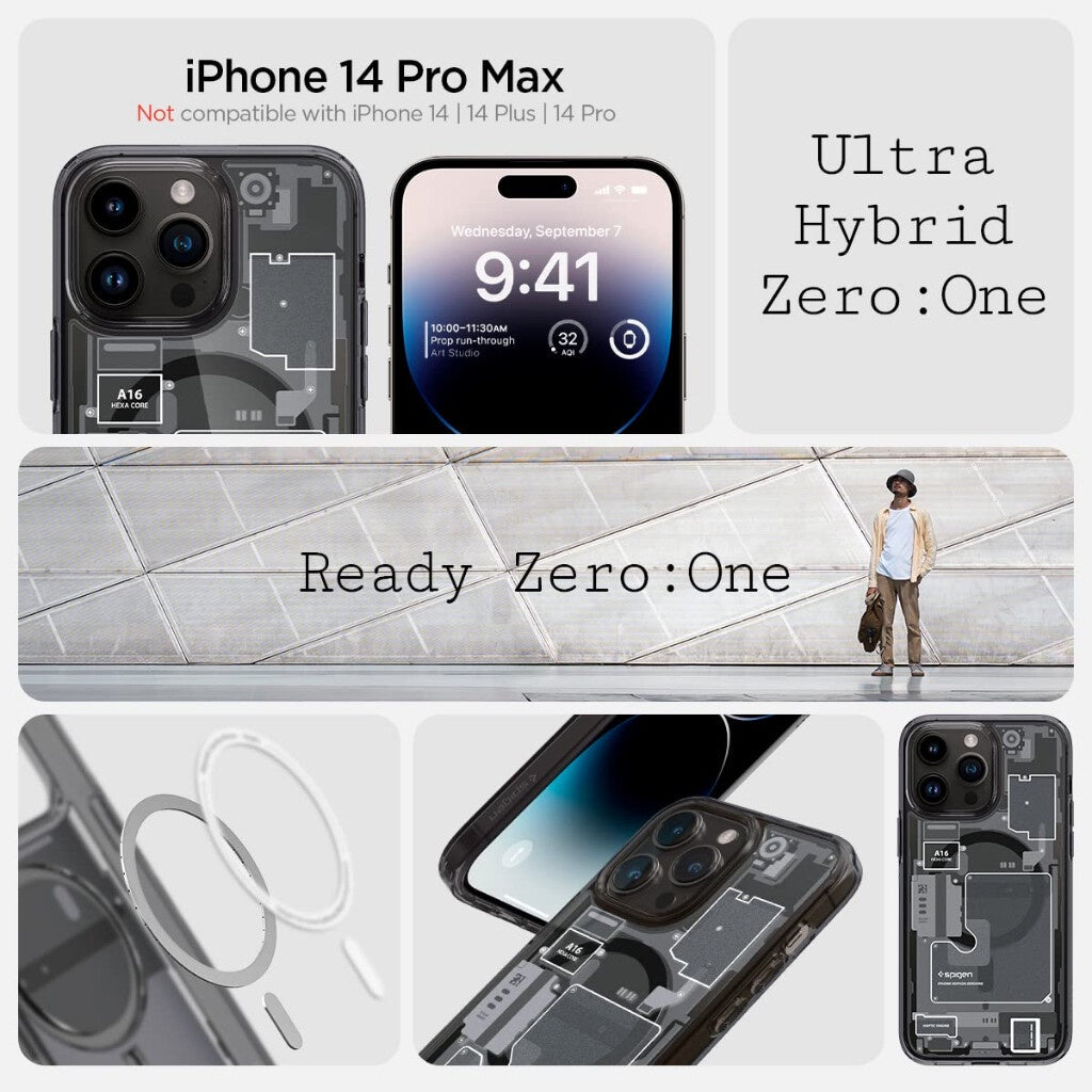 Spigen Ultra Hybrid ZERO ONE MAGFIT Serasi untuk iPhone 14 Pro / Pro Max Sarung Penutup Sarung Telefon