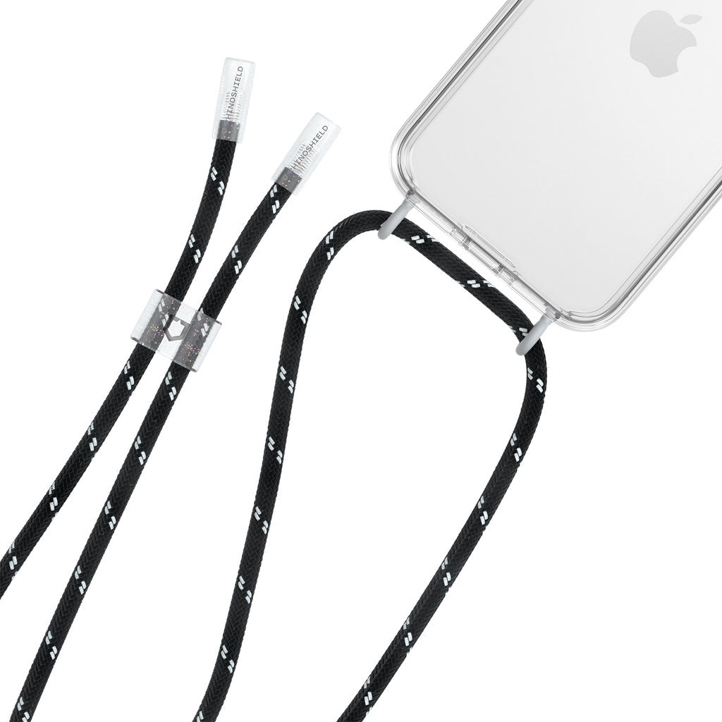 RhinoShield Clear Case iPhone 14 13 & 12 / Pro / Pro Max Shock-Resistant Case with Camera Ring Black, Lanyard