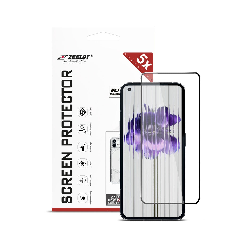 ZEELOT PureGlass 2.5D Tempered Glass Screen Protector for Nothing Phone 1, Clear