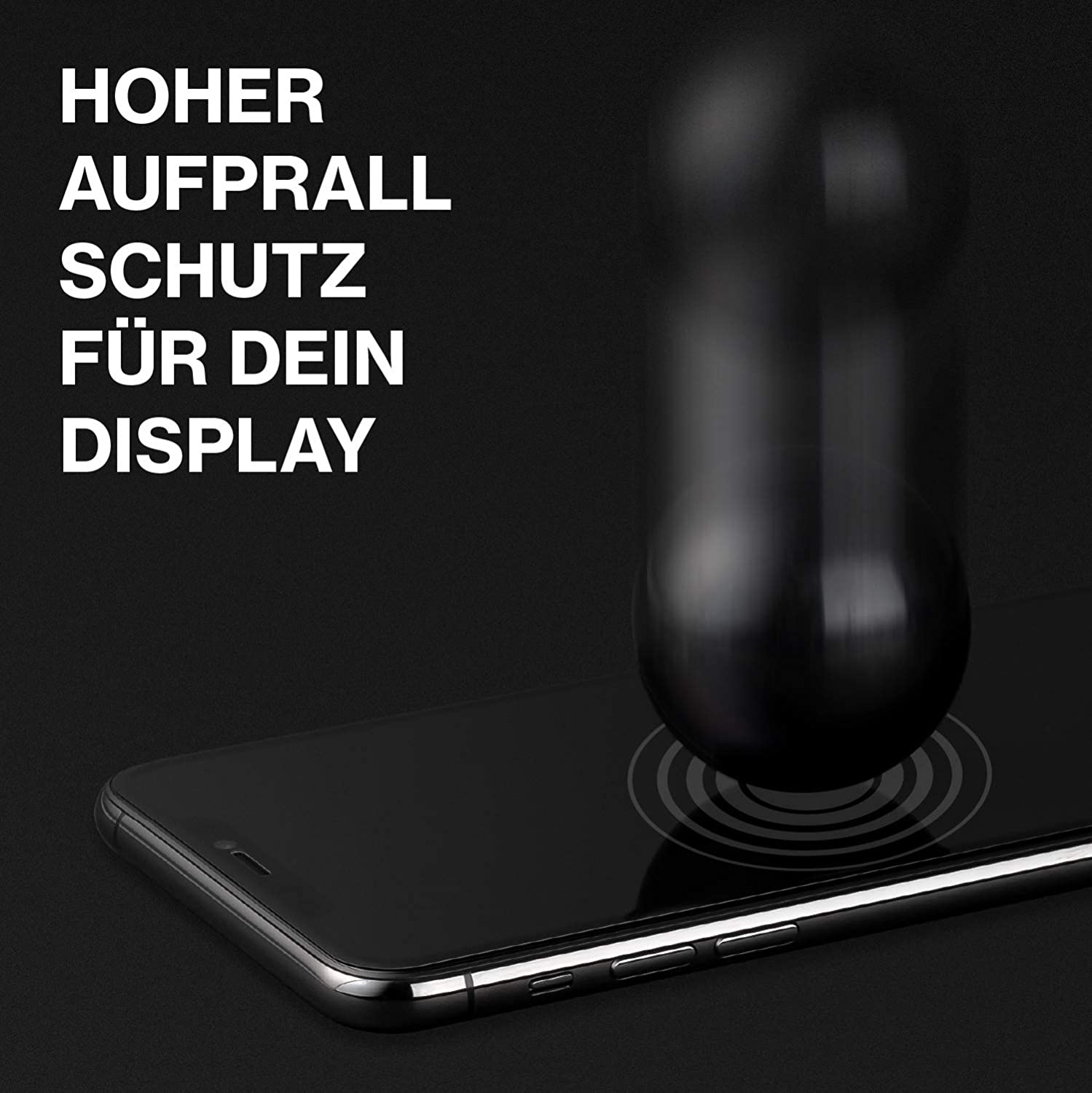RhinoShield 3D Impact iPhone SE(2020)/8/7/8Plus/7Plus Pelindung Skrin - Liputan Penuh Melengkung 3D - Tahan Lama, Tahan Gores - Hitam