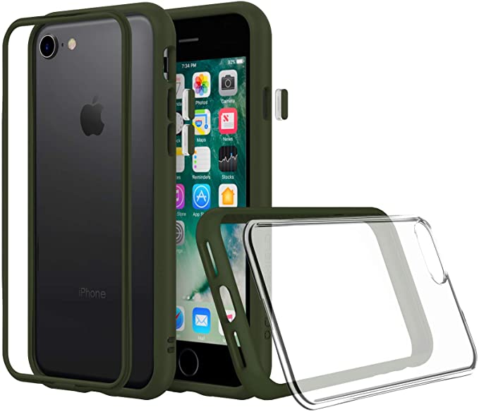 RhinoShield Mod NX iPhone SE / 8 / 7 / Plus Boleh Disesuaikan Penyerap Kejutan Sarung Pelindung Tugas Berat - Bampar Kalis Kejutan dengan Belakang Jelas