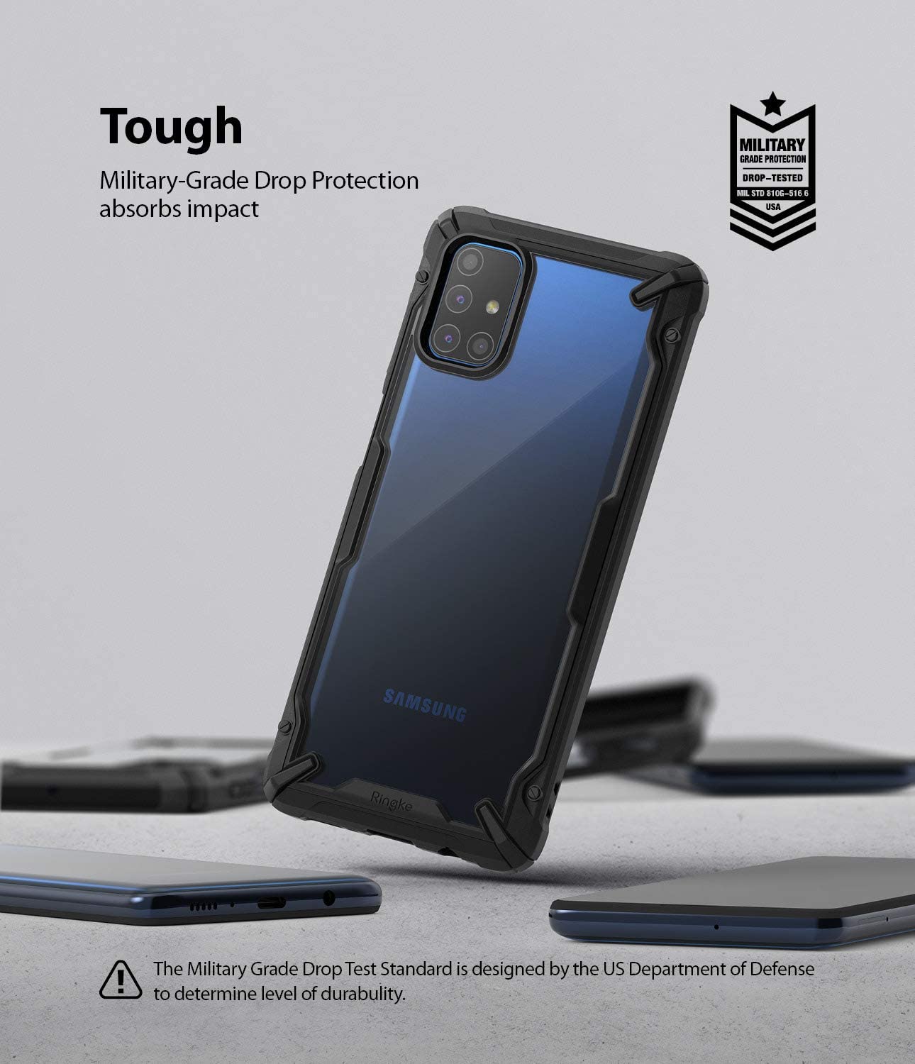 Ringke Fusion-X Galaxy M51 Military Drop Tested Ergonomic Transparent PC TPU Bumper Impact Resistant Protection Back Case Cover