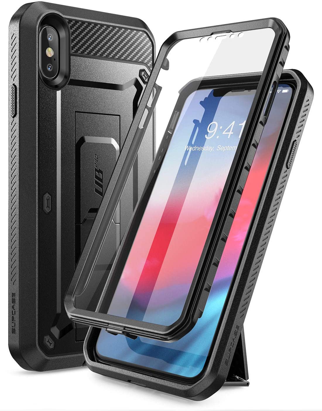 SUPCASE Unicorn Beetle Pro iPhone XS Max / XS / XR Full-Body Rugged Holster Case with Built-In Screen Protector kickstand